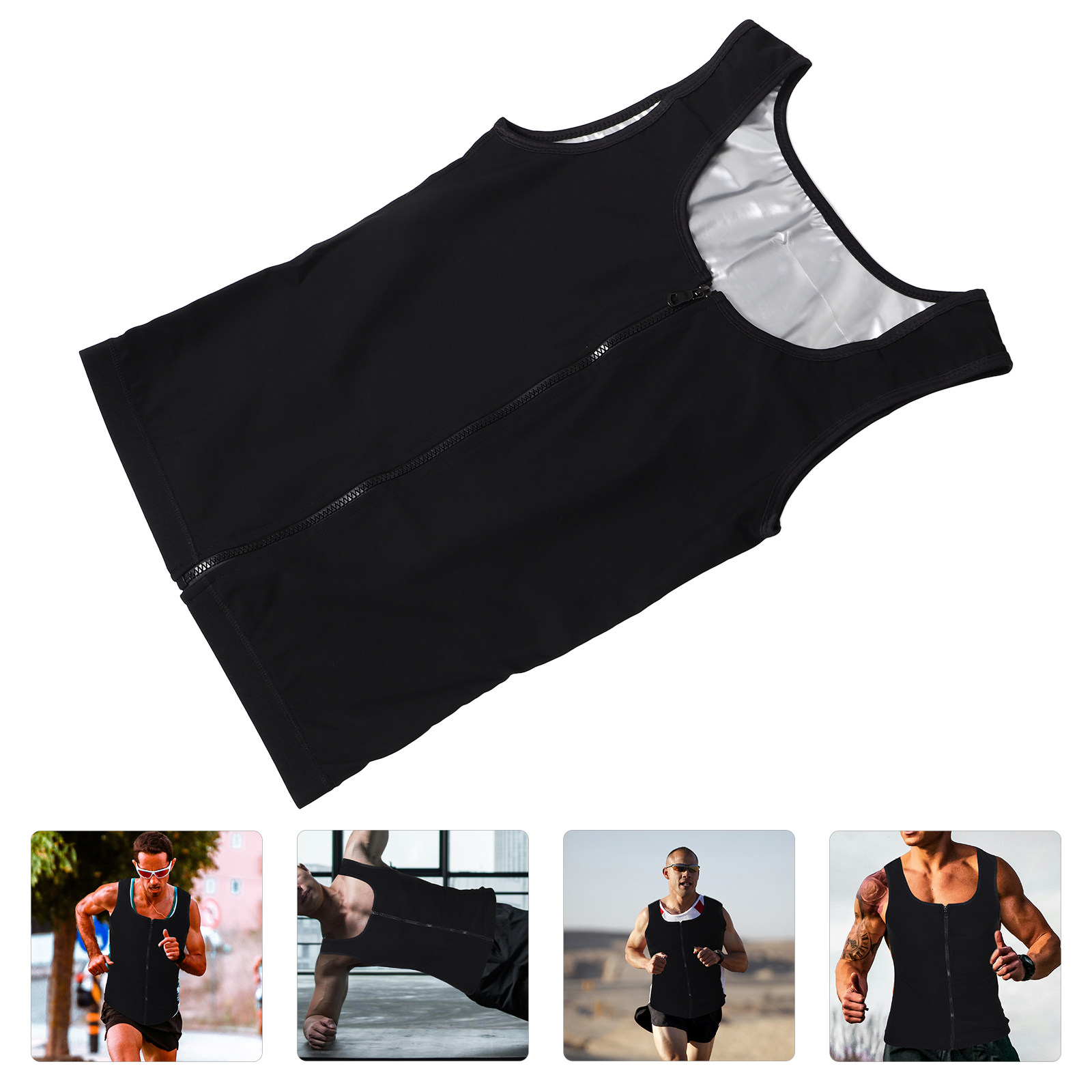 Running Gear Tank - Męska oddychająca kamizelka kompresyjna zapinana na
