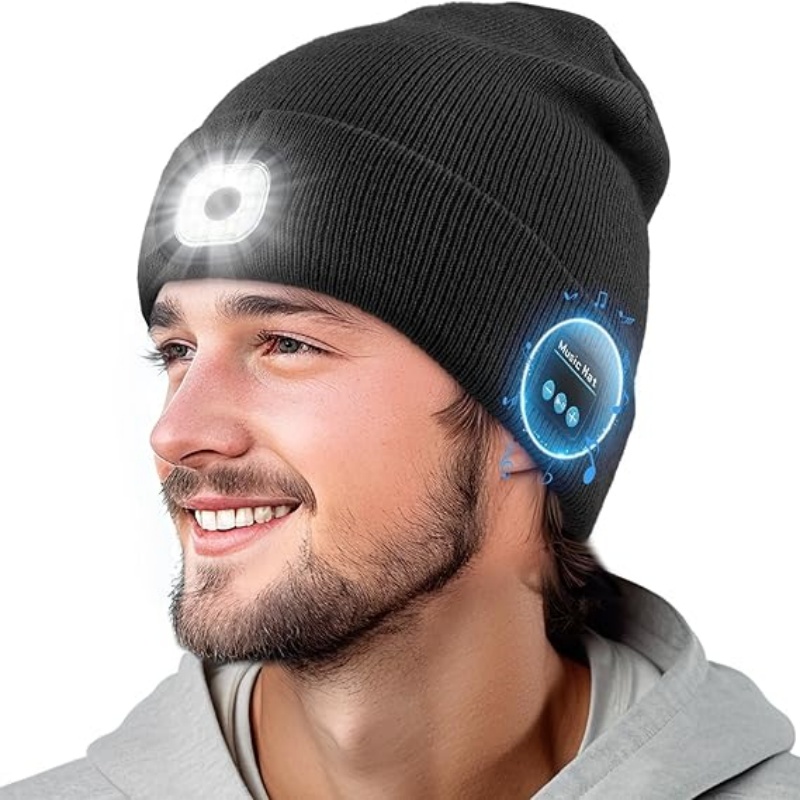 Running Gear To Keep Warm - Czapka z dzianiny z oświetleniem LED